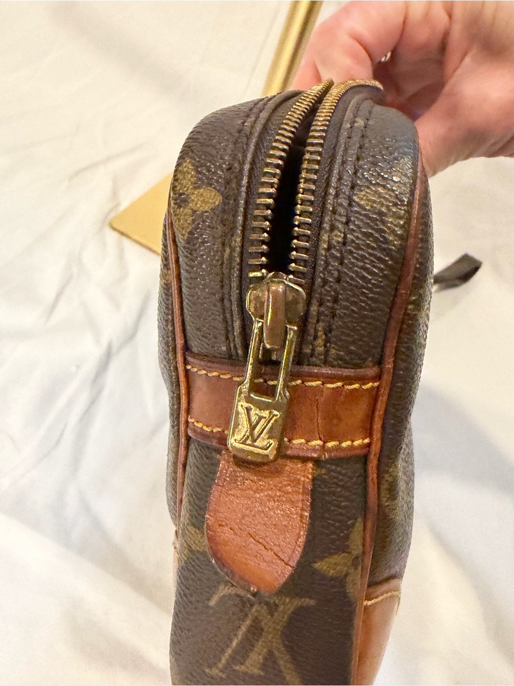 Louis Vuitton Monogram Canvas Toiletry Pouch in Brown and Tan - Picture 8 of 10